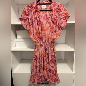 Misa Floral Pink and Orange Dress